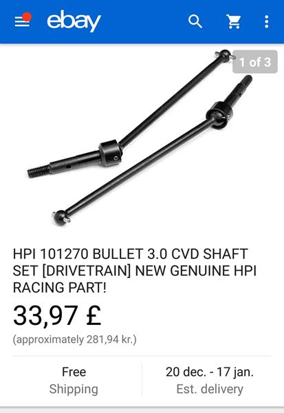 Hpi Bullet trækaksler 