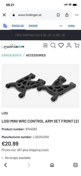 Forreste bærearm til Losi 5ive mini wrc 