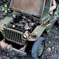 Militær RC 1/16 Willys Metal Jeep 