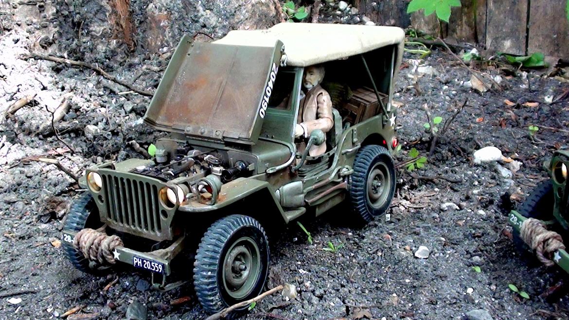 Militær RC 1/16 Willys Metal Jeep  billede 2