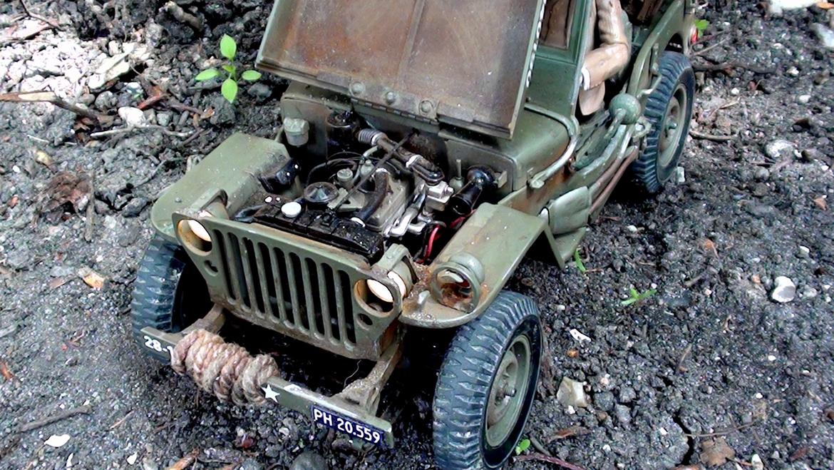 Militær RC 1/16 Willys Metal Jeep  billede 3
