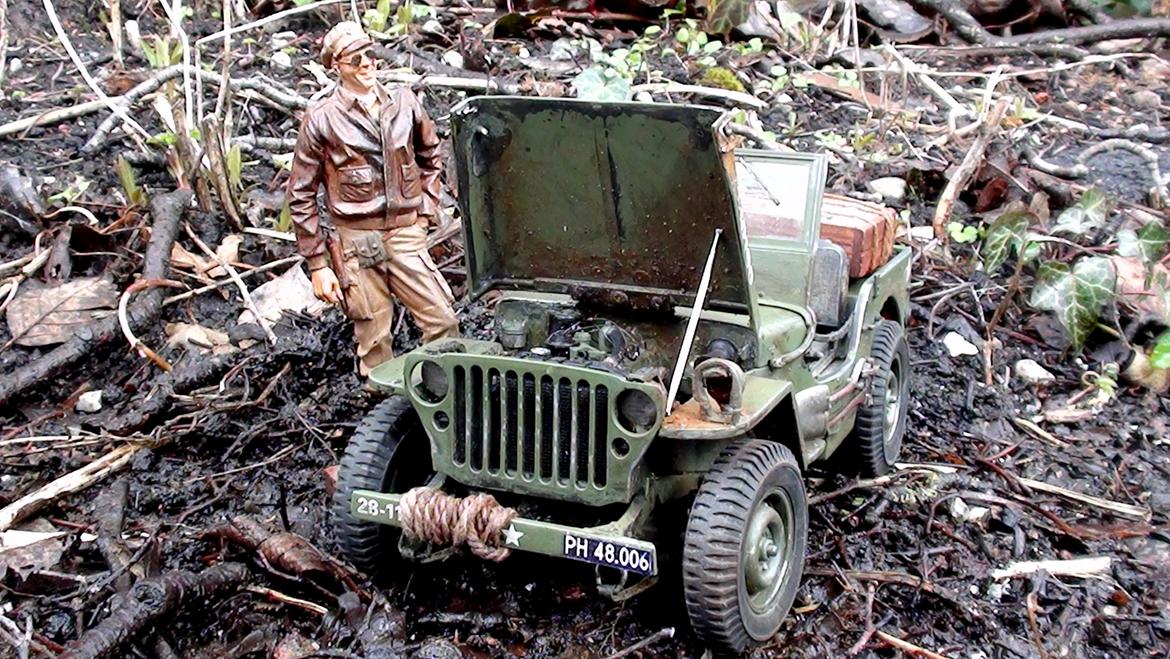 Militær RC 1/16 Willys Metal Jeep  billede 13