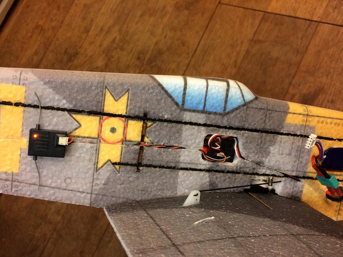 Fly Hobbyking ME109 Combat EPP - Radio med sat. (blev ikke brugt) billede 10