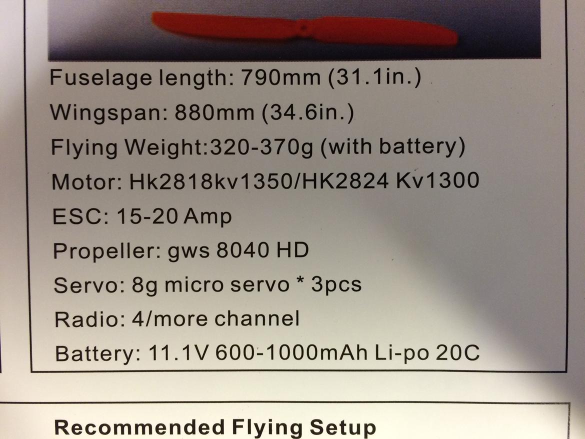 Fly Hobbyking ME109 Combat EPP - Data billede 14