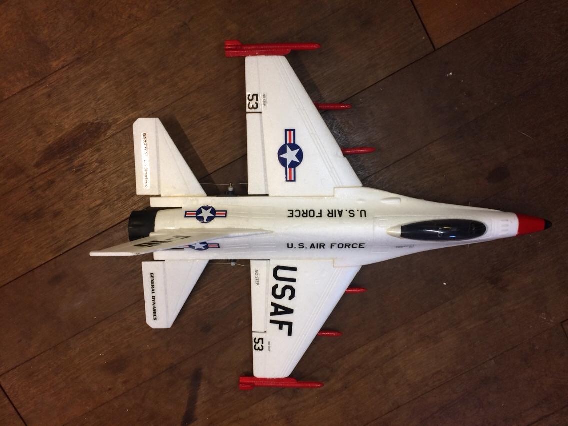 Fly Mini F-16 50 mm EDF fan - Med bomber billede 6