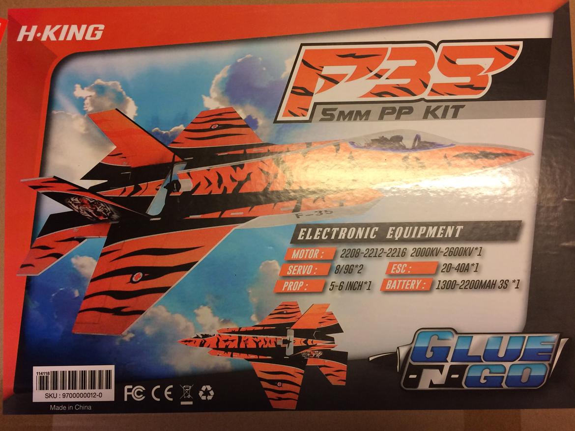Fly H-King F-35 - Lidt "data" på kassen billede 2
