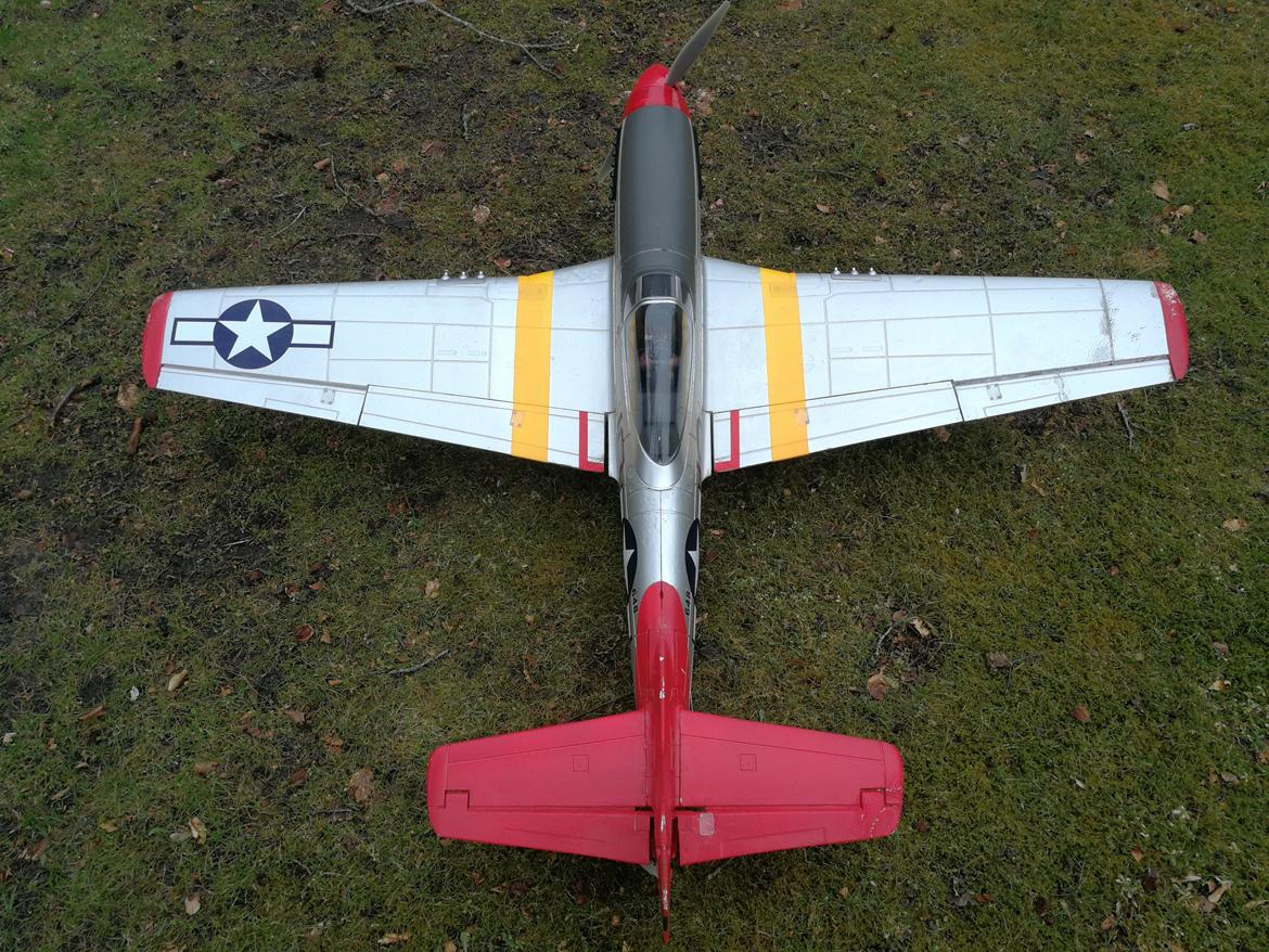 Fly FMS Mustang P51D red tail  (solgt) billede 8