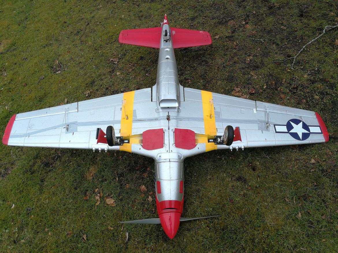 Fly FMS Mustang P51D red tail  (solgt) billede 10