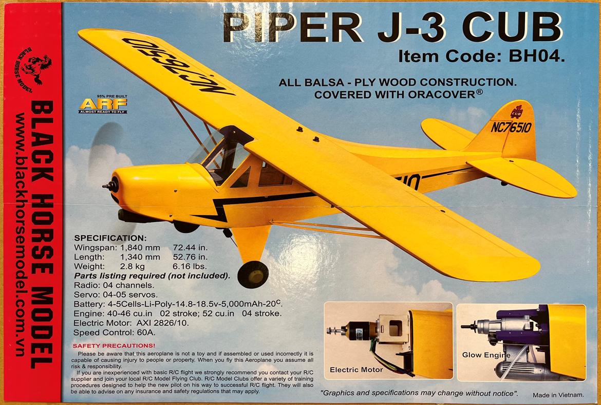 Fly Piper J-3 Cub - Kasse med info billede 2