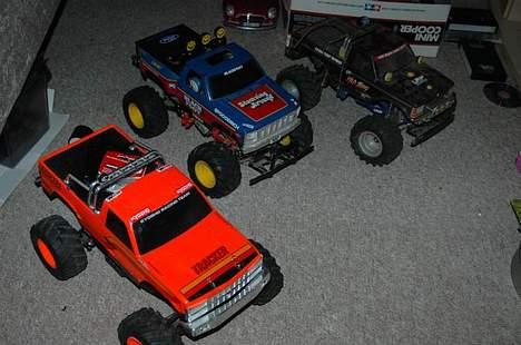 Truck Tamiya Black foot - 3 x 1:10 el monstertrucks.. Den orange er en kyosho tracker.. Kommer også snart herind billede 19