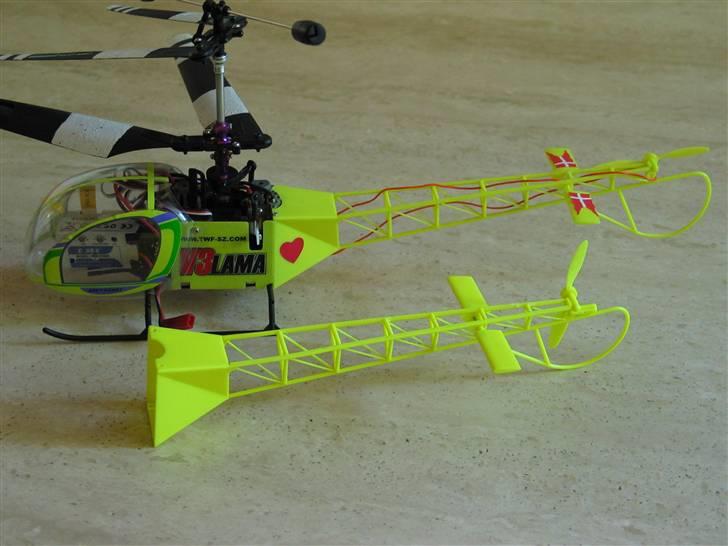 Helikopter E-sky Lama V3 - Xtreme flexible tail truss - den, der ikke er montert. Jeg ville være sikker på, at jeg fik en i gul. Indtil videre har jeg tænkt mig, at den skal beholde sit originale udseende. billede 4