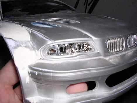 Bil QD RACER - Krom Forlygte holder med hvid diode inderst og blå yderst billede 2