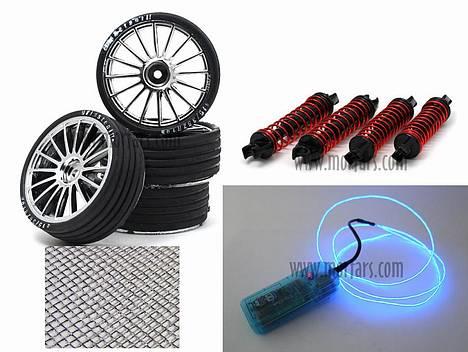 Bil "¤206...QD¤" - det er de ting jeg skal have købt.... men dog neonen i lime grøn..... og så plus grå maling og sort karbon effekt..de støddæmpere der er afbiledet er til jundi. kunne ikke finde et billed af dem til QD racer billede 5