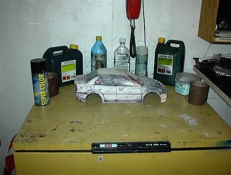 Bil Mitsubishi lancer Evo 8 - skal til at males fra siden billede 1