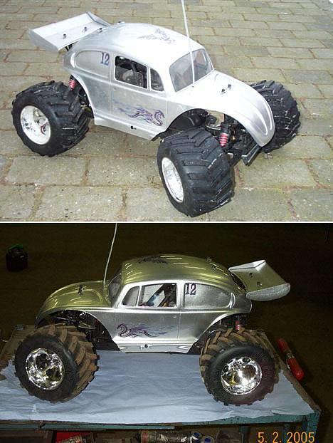 Off-Roader FG Monster Beetle - FG Monster Beetle - Sølvfarvet med drage "tribal" decals.  billede 2