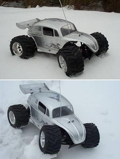 Off-Roader FG Monster Beetle - FG Monster Beetle - Sølvfarvet med drage "tribal" decals.  billede 3