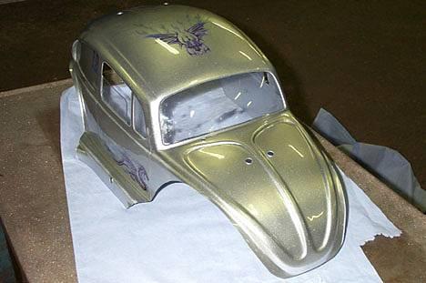 Off-Roader FG Monster Beetle - FG Monster Beetle - Sølvfarvet med drage "tribal" decals.  billede 4