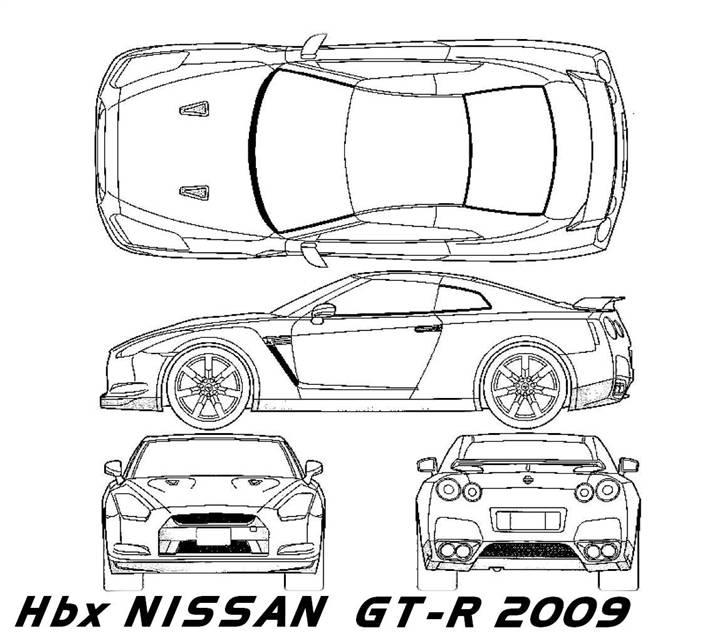 Bil HBX Nissan GT-R Drift  - blue prints til Nissan GT_R billede 9