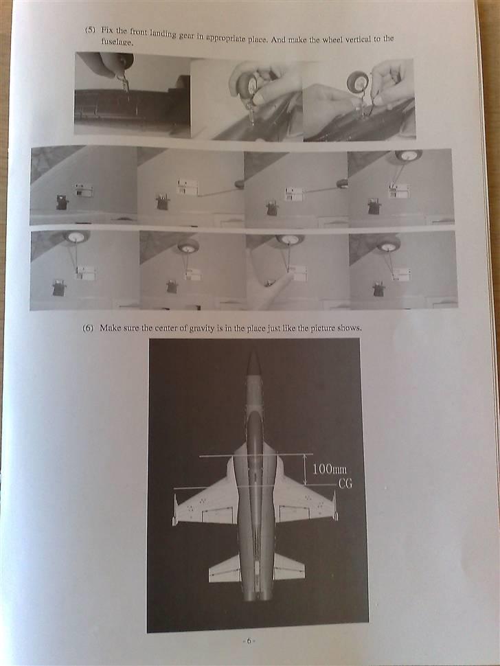 Fly F5E Tiger EDF JET  - Pisse dårlig manual det eneste jeg kunne bruge var siden med CG og det passede 100% med 1300 mAmp batt billede 9