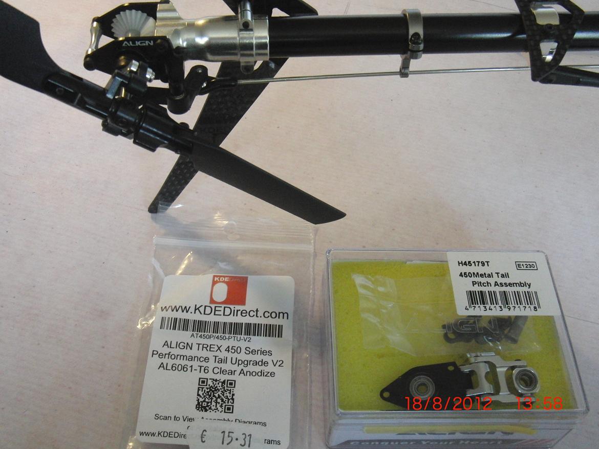 Helikopter Align T-Rex 450 Pro [Brændt] - Version 2 hale the business parts... billede 13