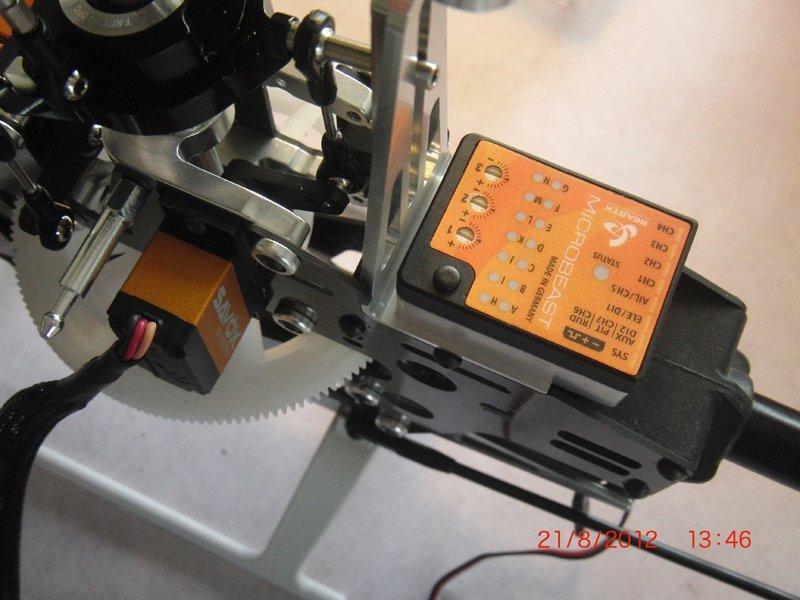 Helikopter Align T-Rex 450 Pro [Brændt] - Montering af BeastX på Aligns egen Alu Anti-Rotation bracket. billede 15