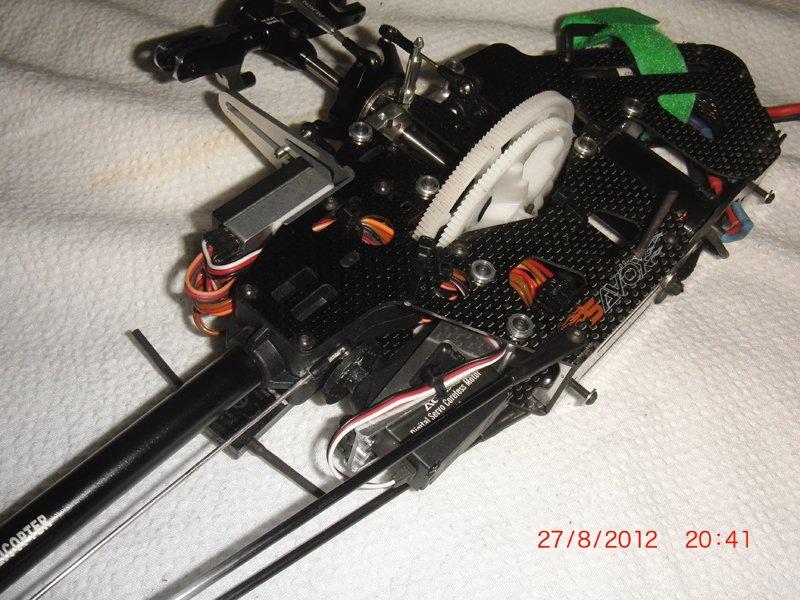 Helikopter Align T-Rex 450 Pro [Brændt] - Højre side af heli, med mods. billede 17