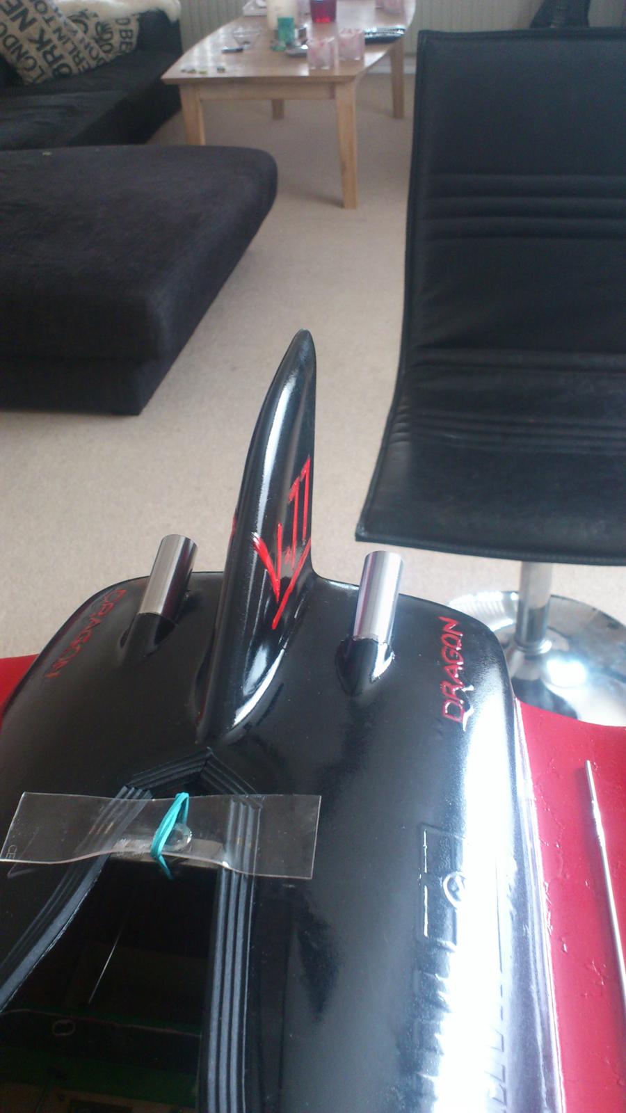 Båd Dragon V24/V77 GP1300 Offshore - nye og hjemmedrejet "afgangsrør"/ udluftnings-dyser. billede 6