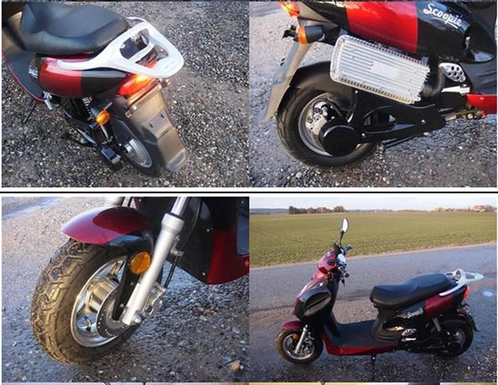 Scoopie 45 KM 1500W Rød/Sort - Max 45km/t elScootere billede 2