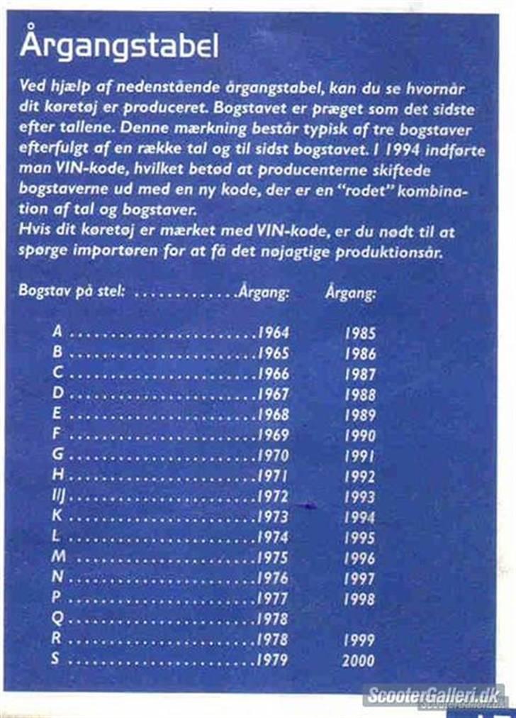 Stelnummer tabel til yamaha 4 gear billede 1