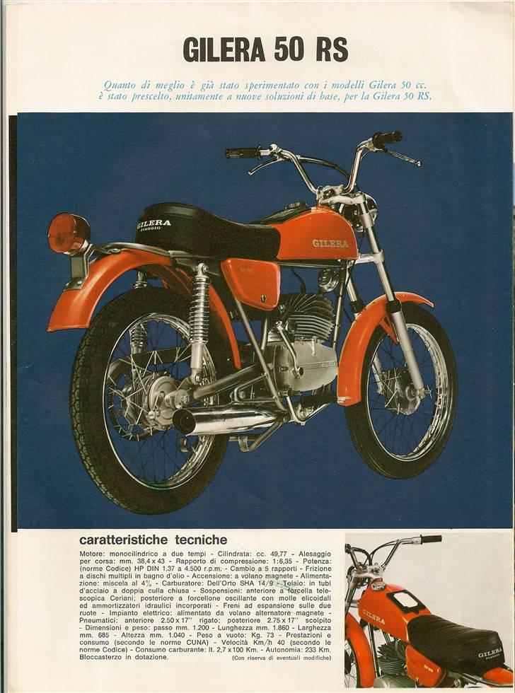 Gilera 50 Trial/Enduro/Touring & Competizione brochurer & test. billede 4