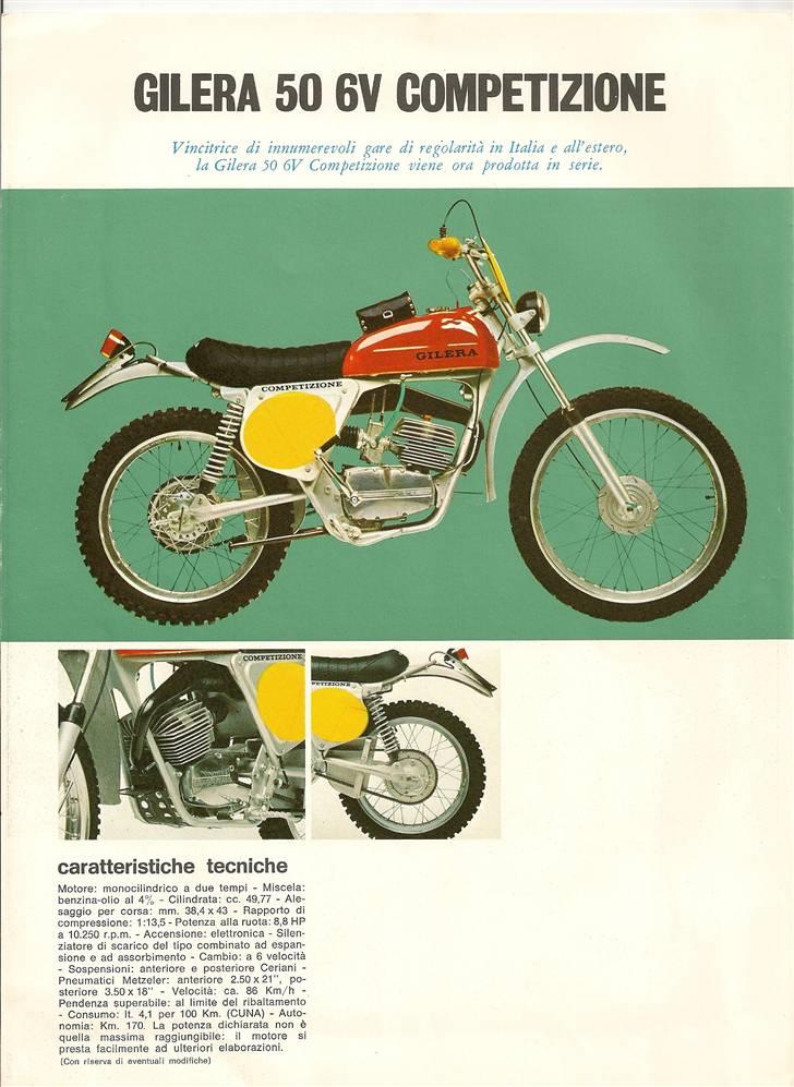 Gilera 50 Trial/Enduro/Touring & Competizione brochurer & test. billede 7