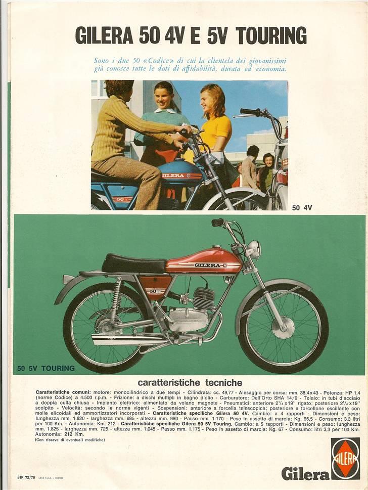 Gilera 50 Trial/Enduro/Touring & Competizione brochurer & test. billede 8