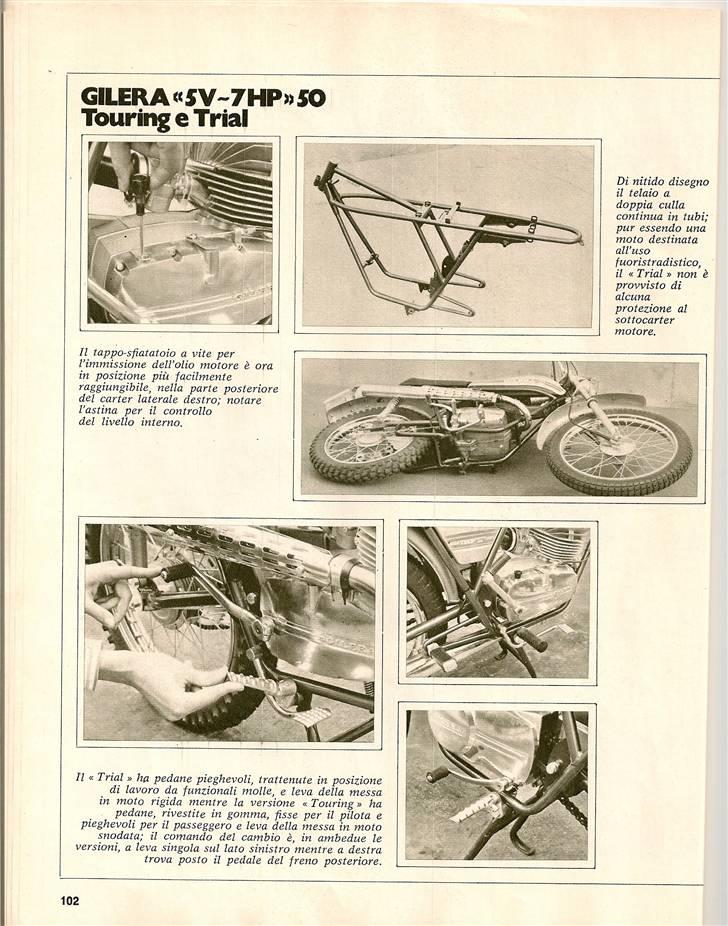 Gilera 50 Trial/Enduro/Touring & Competizione brochurer & test. billede 16