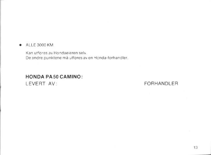 Owners Manual Honda Camino billede 14