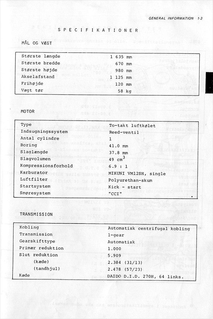 Suzuki FZ50 Service-Manual-DK billede 6