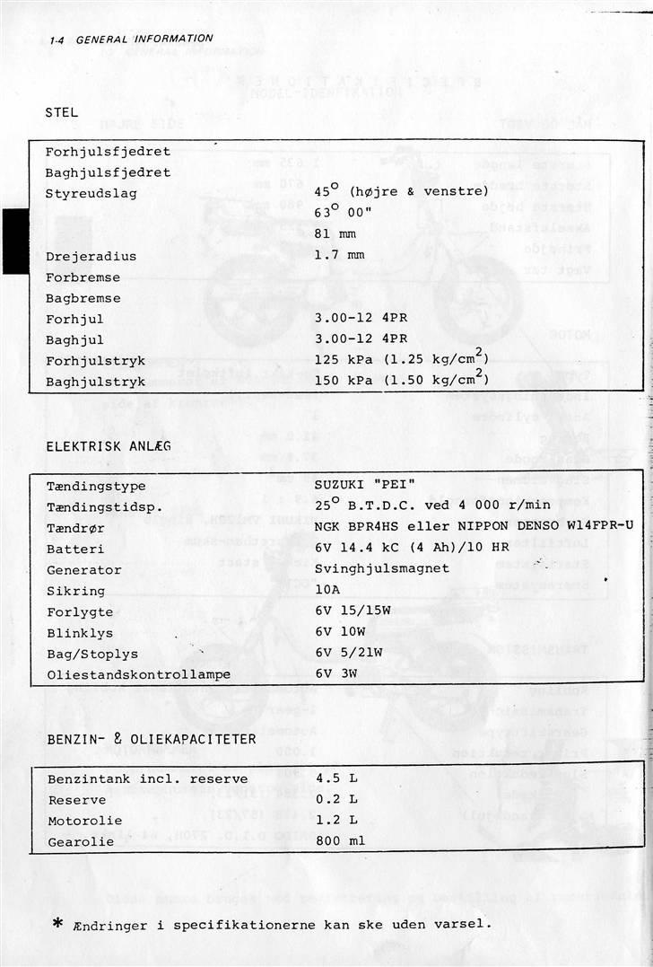 Suzuki FZ50 Service Manual billede 7