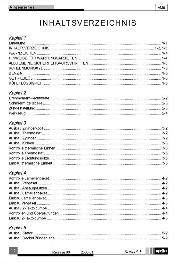 Motor Minarelli AM6 Werkstatthandbuch Deutsch aprilia beta rieju rs rr 50 billede 3