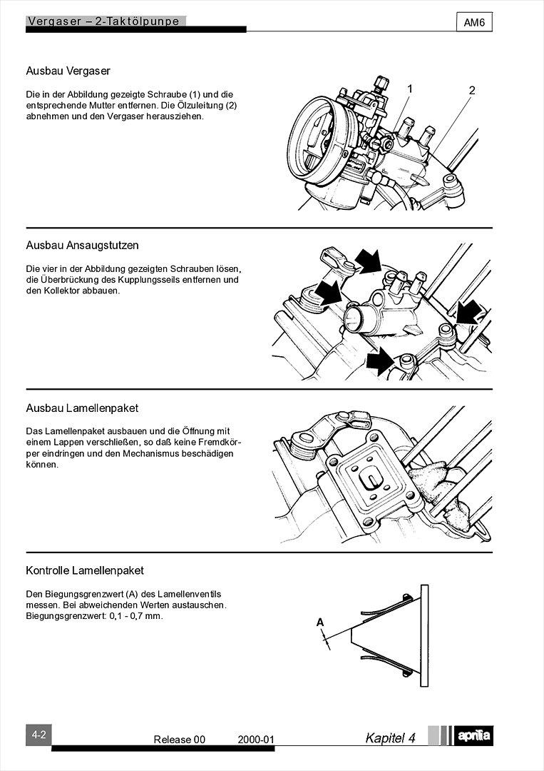 Motor Minarelli AM6 Werkstatthandbuch Deutsch aprilia beta rieju rs rr 50 billede 21