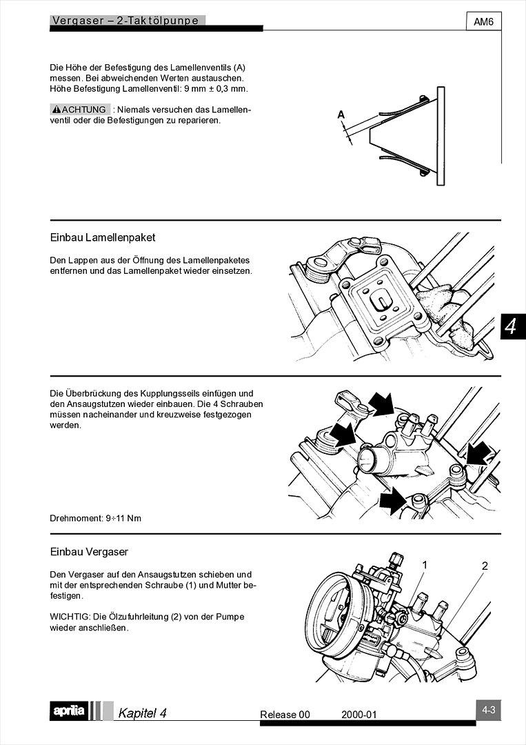 Motor Minarelli AM6 Werkstatthandbuch Deutsch aprilia beta rieju rs rr 50 billede 22