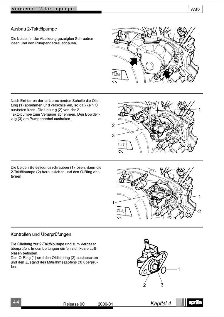 Motor Minarelli AM6 Werkstatthandbuch Deutsch aprilia beta rieju rs rr 50 billede 23