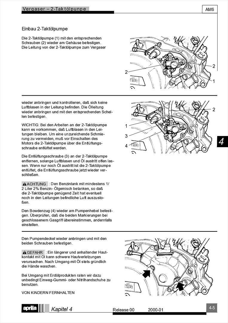 Motor Minarelli AM6 Werkstatthandbuch Deutsch aprilia beta rieju rs rr 50 billede 24