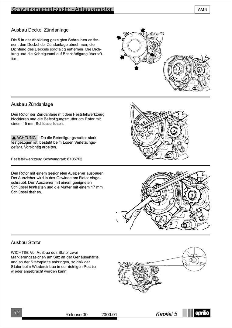 Motor Minarelli AM6 Werkstatthandbuch Deutsch aprilia beta rieju rs rr 50 billede 27