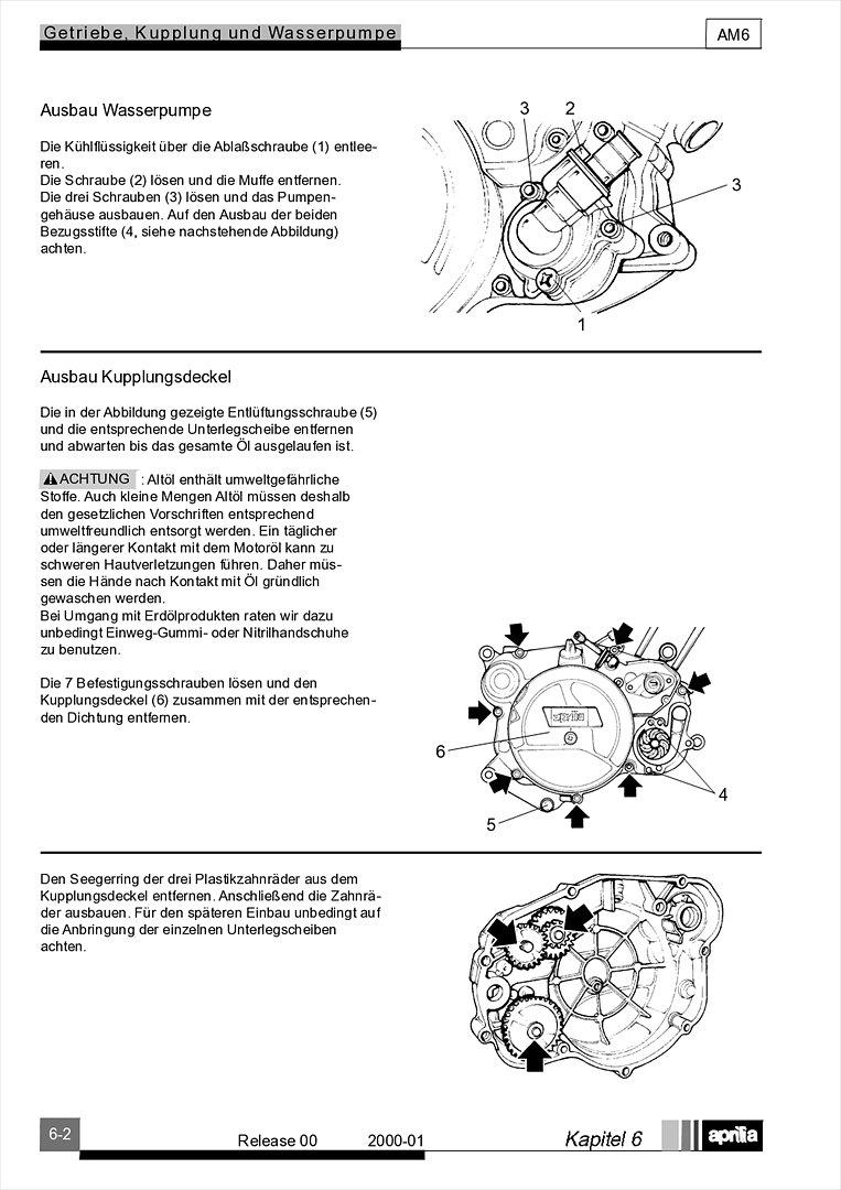 Motor Minarelli AM6 Werkstatthandbuch Deutsch aprilia beta rieju rs rr 50 billede 33