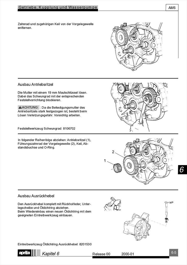 Motor Minarelli AM6 Werkstatthandbuch Deutsch aprilia beta rieju rs rr 50 billede 36