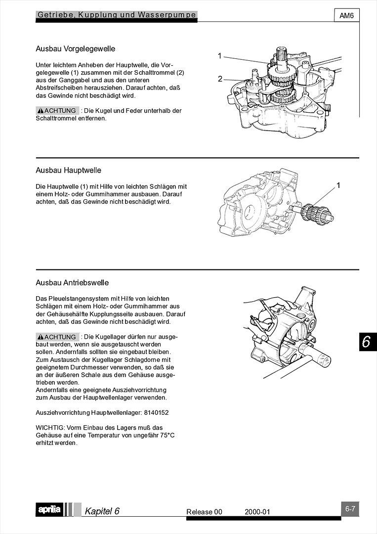 Motor Minarelli AM6 Werkstatthandbuch Deutsch aprilia beta rieju rs rr 50 billede 38