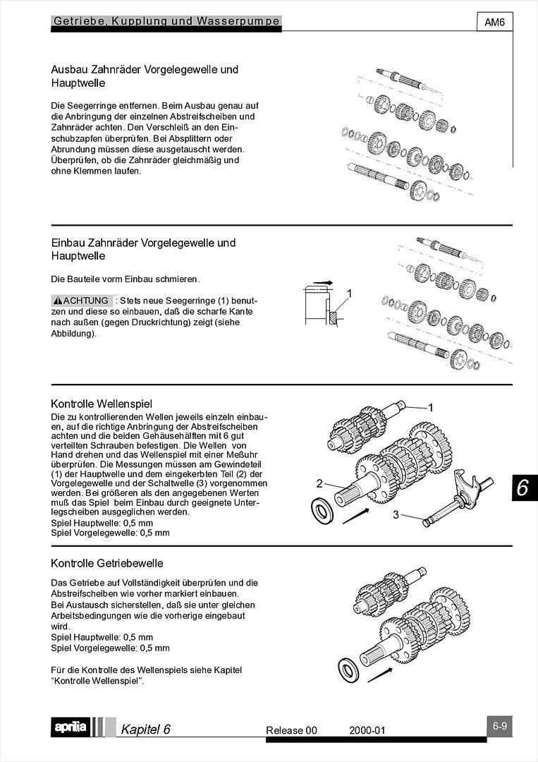 Motor Minarelli AM6 Werkstatthandbuch Deutsch aprilia beta rieju rs rr 50 billede 40