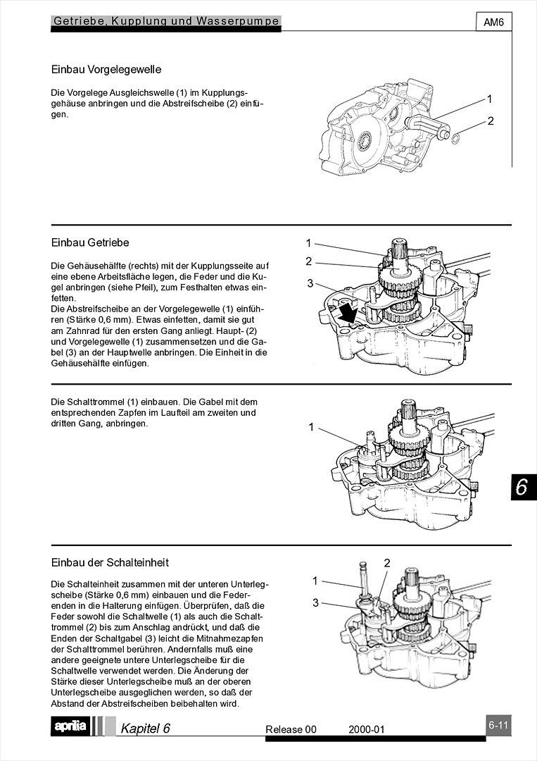 Motor Minarelli AM6 Werkstatthandbuch Deutsch aprilia beta rieju rs rr 50 billede 42