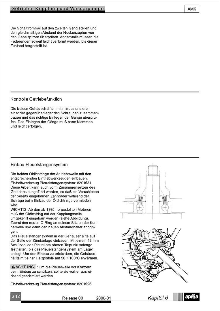 Motor Minarelli AM6 Werkstatthandbuch Deutsch aprilia beta rieju rs rr 50 billede 43