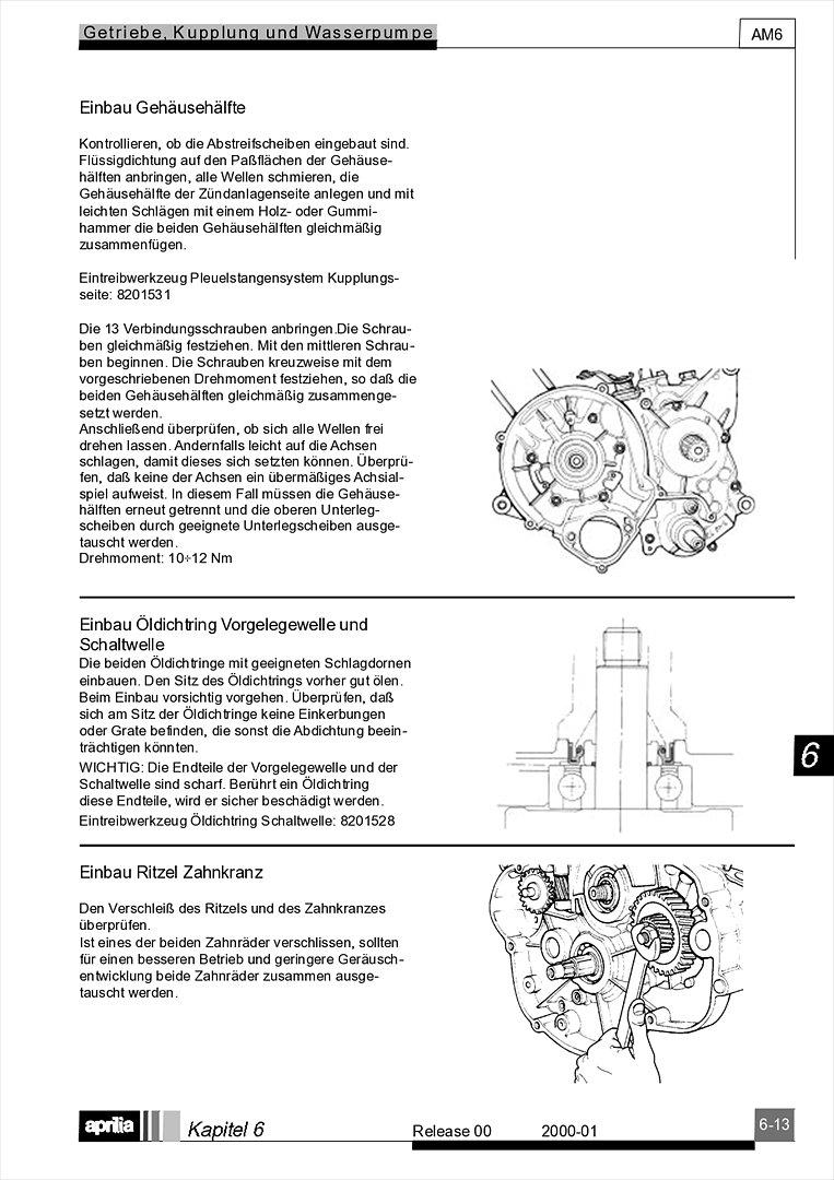 Motor Minarelli AM6 Werkstatthandbuch Deutsch aprilia beta rieju rs rr 50 billede 44