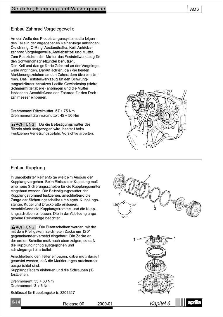 Motor Minarelli AM6 Werkstatthandbuch Deutsch aprilia beta rieju rs rr 50 billede 45